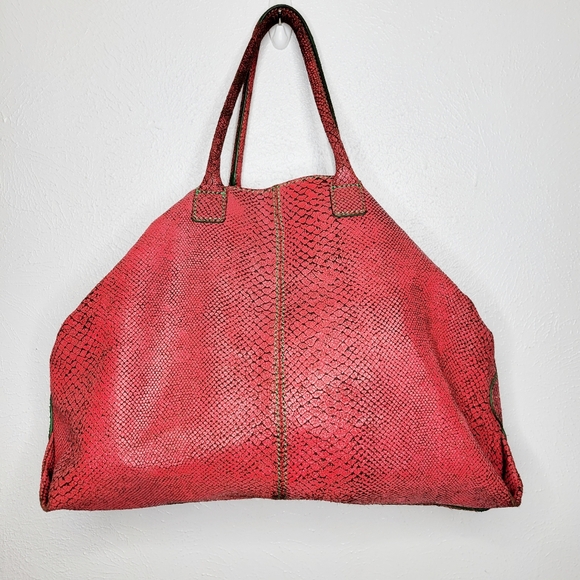 Liebeskind Handbags - Liebeskind Berlin Snake Skin Leather Crackle Tote Bag Large
